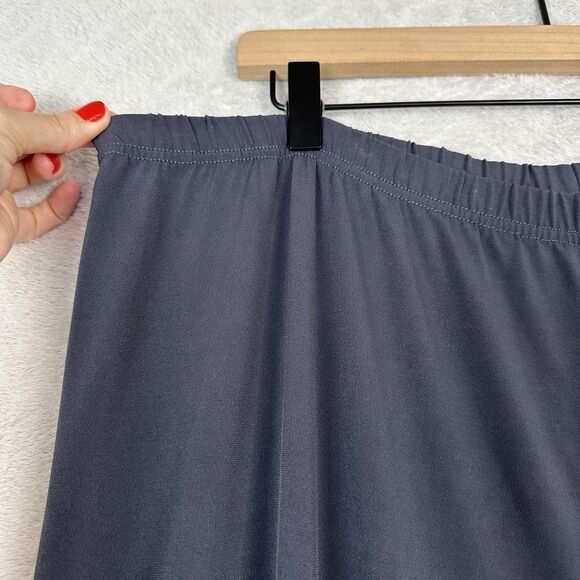 Bob Mackie Wearable Art Wide Leg Pants Womens 1X Gray Slinky Lagenlook Travel - Picture 2 of 8